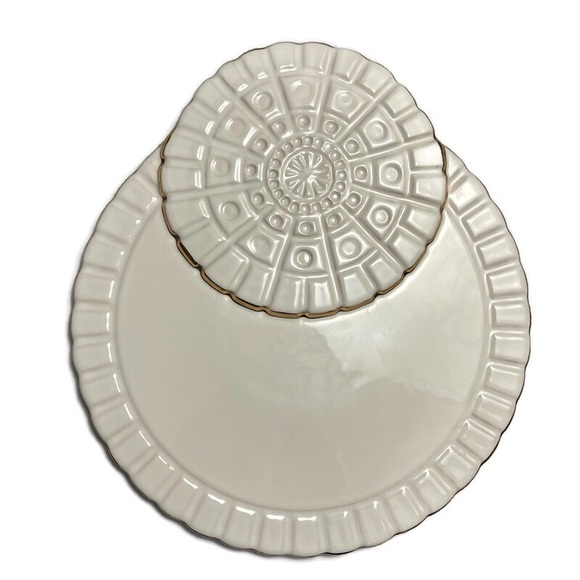 Michael Wainwright Capitol Gold Cheese Tray Platter in Porcelain - Picture 4 of 7